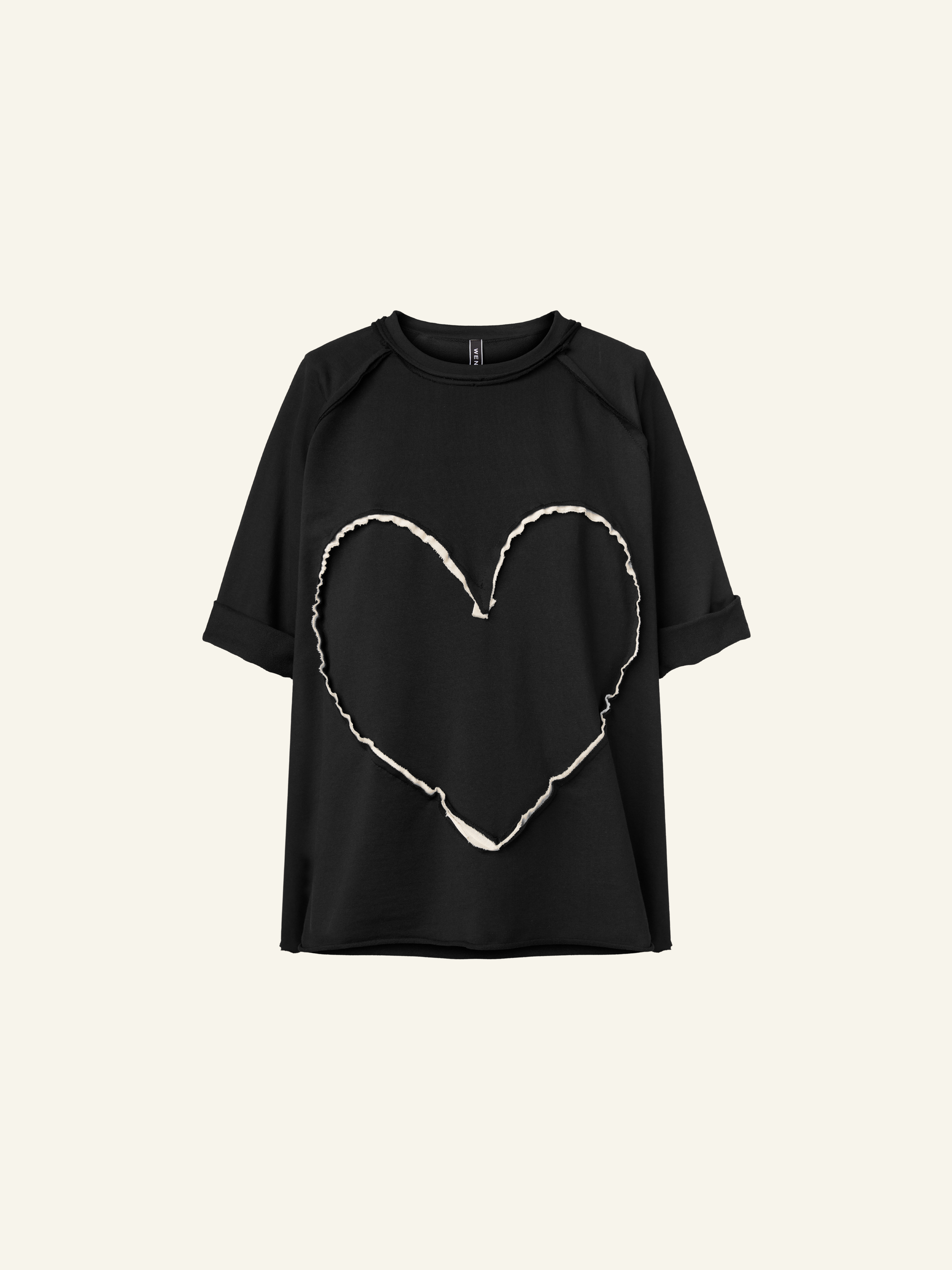 T-SHIRT WITH HEART STITCHING