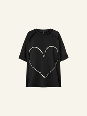 T-SHIRT WITH HEART STITCHING