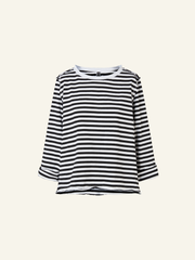 STRIPED T-SHIRT WITH RIB NECK