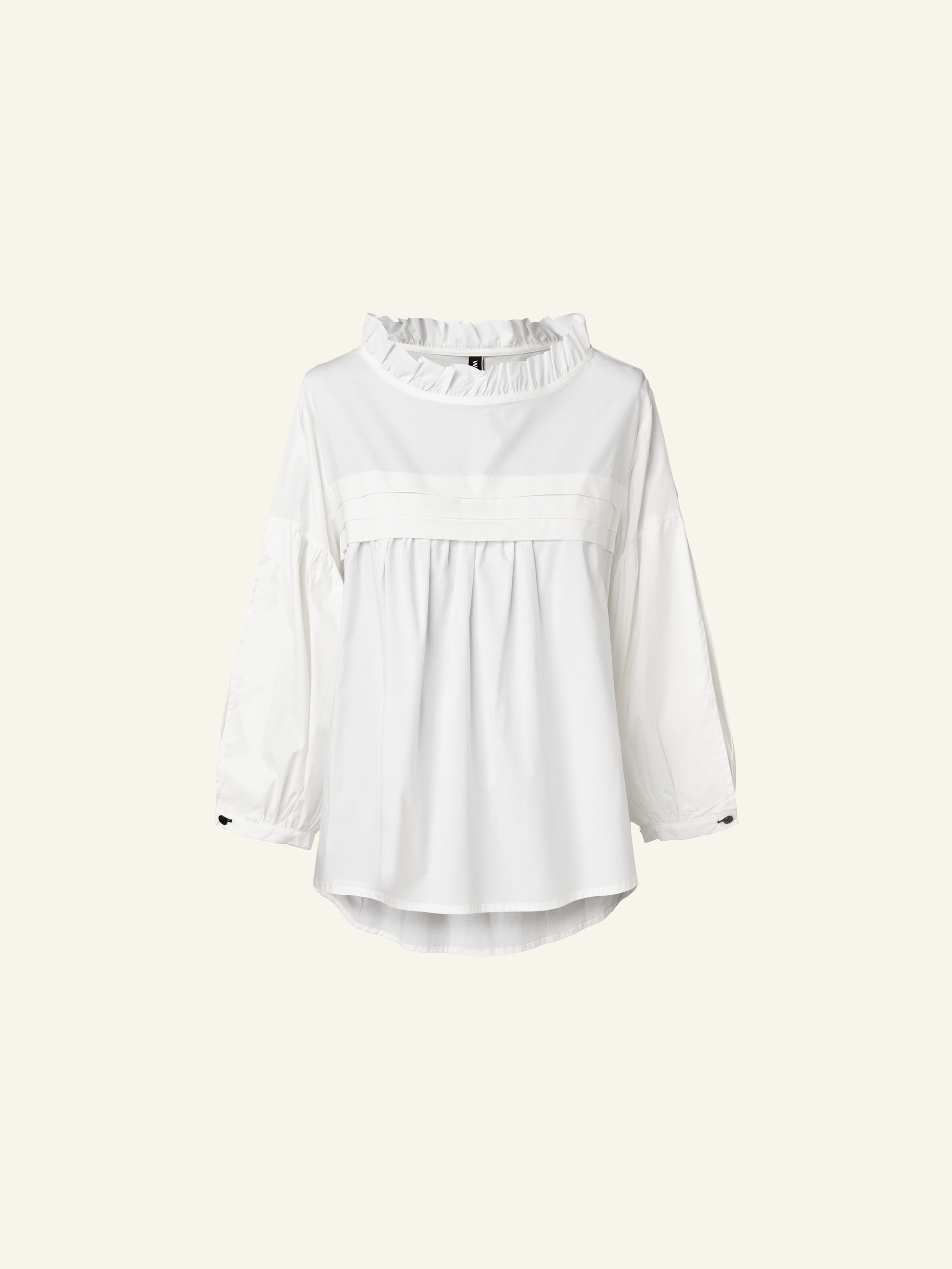 BLUSA IN POPELINE CON MANICHE A SBUFFO