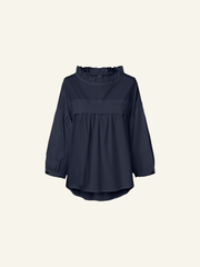 POPLIN BLOUSE WITH PUFFED SLEEVES