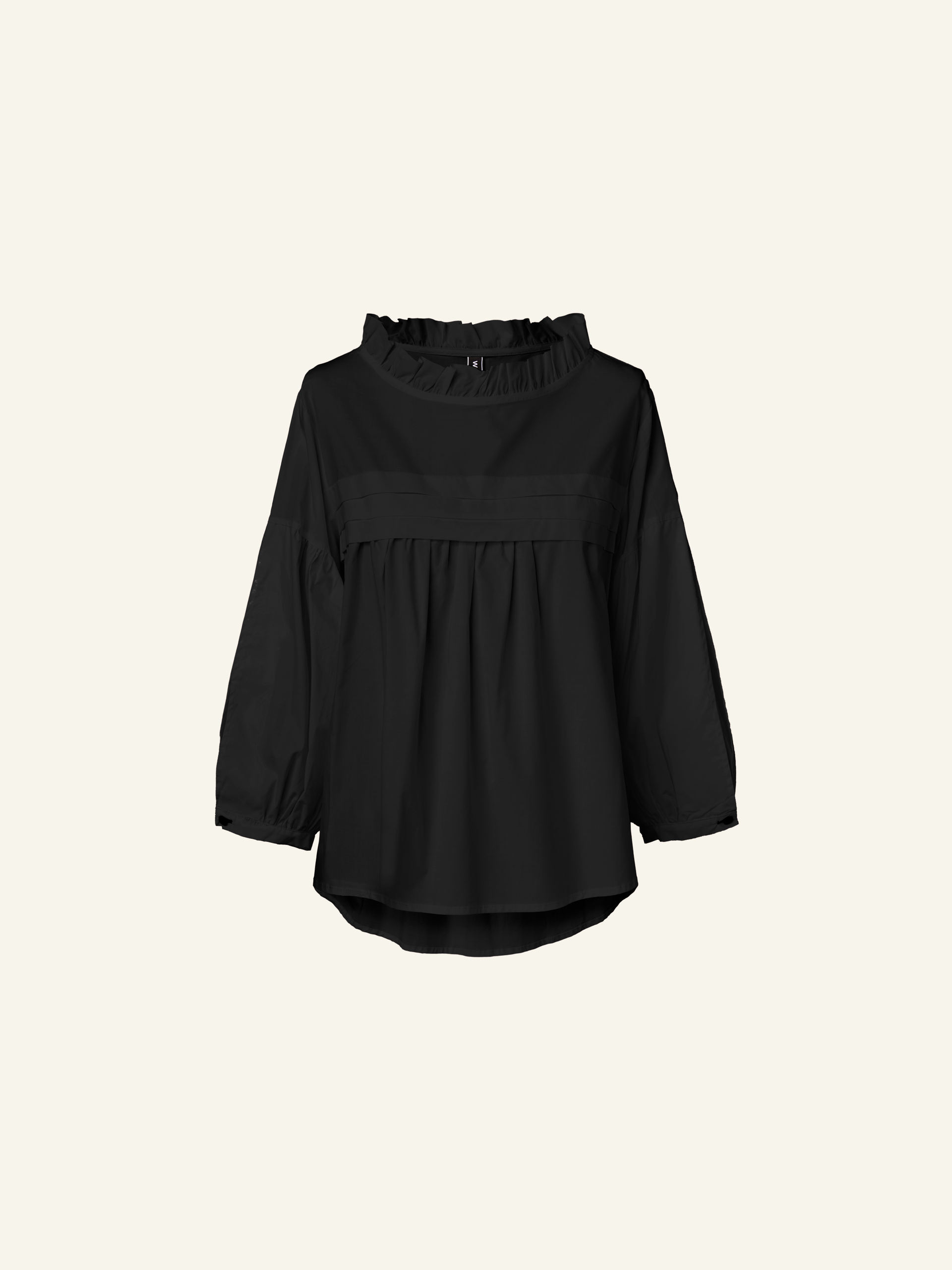 BLUSA IN POPELINE CON MANICHE A SBUFFO