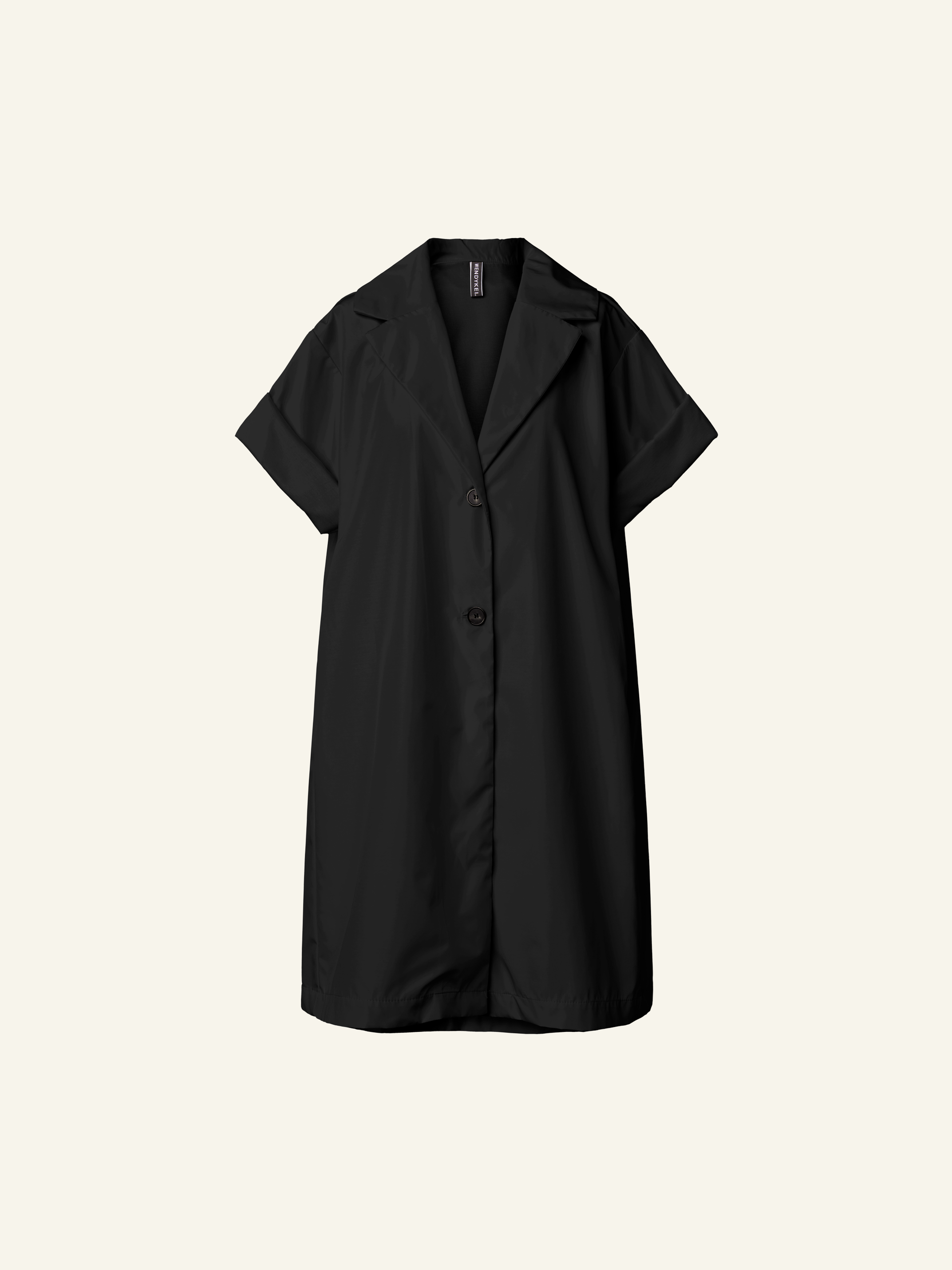 LONG JACKET IN SEMI-GLOSSY FABRIC