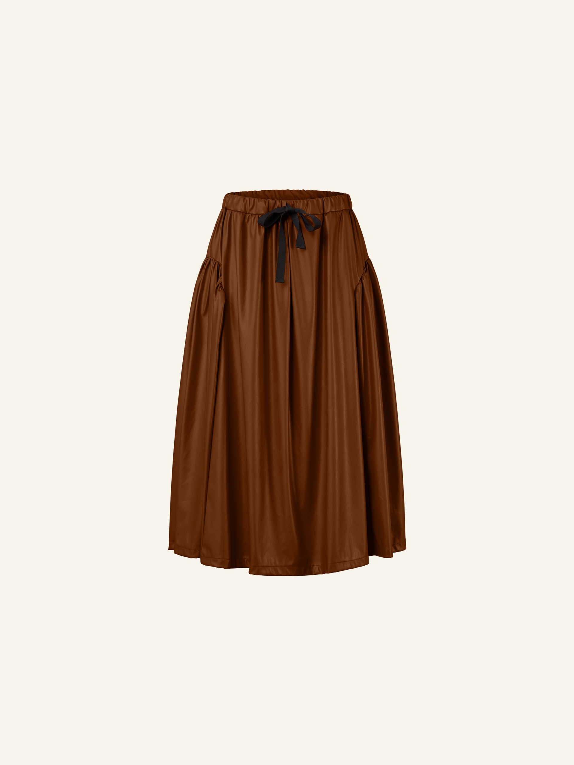 FAUX LEATHER MIDI SKIRT