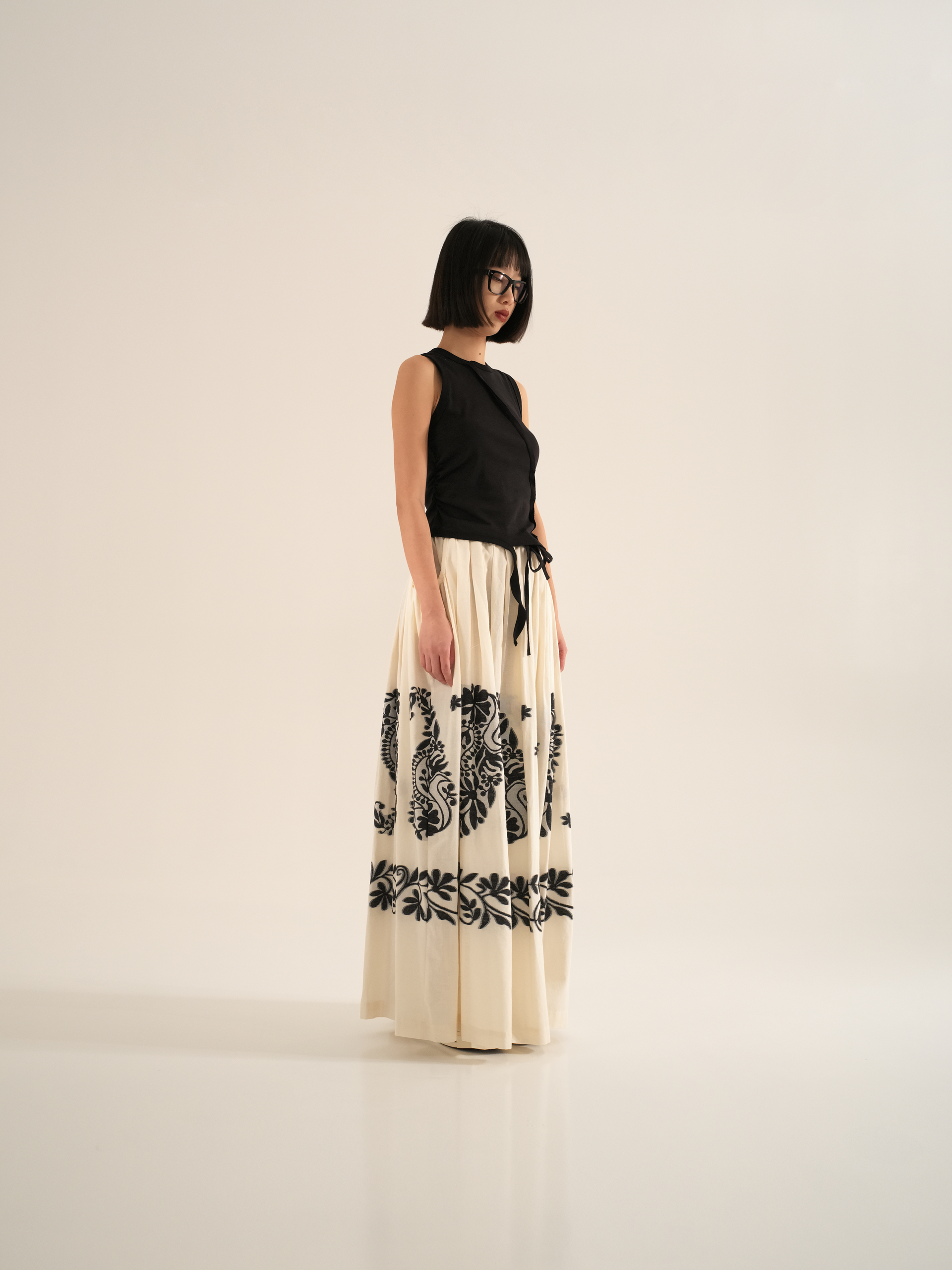 LONG SKIRT WITH JAPANESE EMBROIDERY