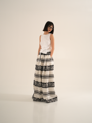 JAPANESE TEXTURE LONG SKIRT