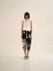 B/W PATTERN LOW CROTCH PANTS