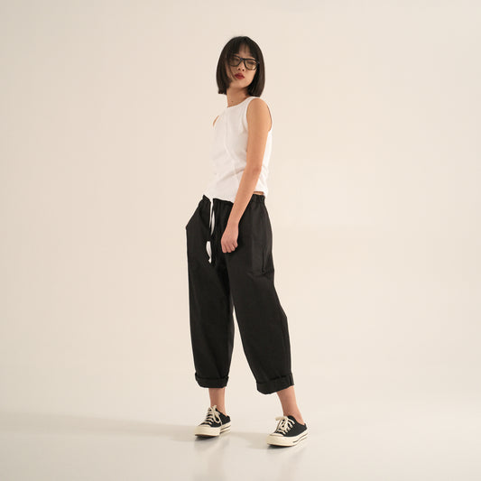 COTTON BAGGY TROUSERS