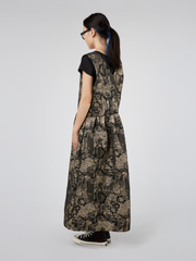 ELEGANT DRESS IN GOLD JACQUARD FABRIC