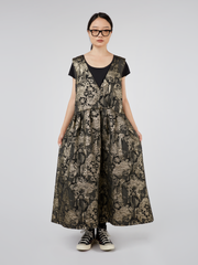 ELEGANT DRESS IN GOLD JACQUARD FABRIC