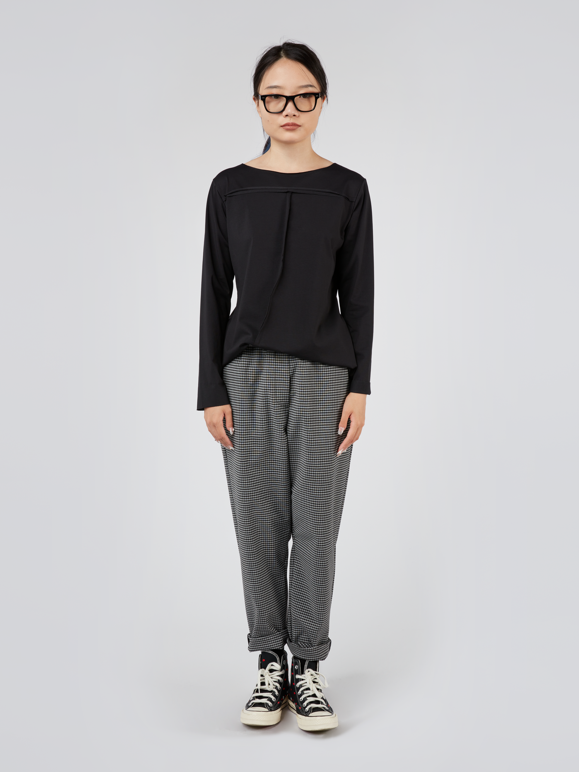 VICHY WOOL BLEND PANTS