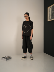 T-SHIRT WITH HEART STITCHING