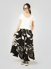 B/W PATTERN CULOTTE TROUSERS