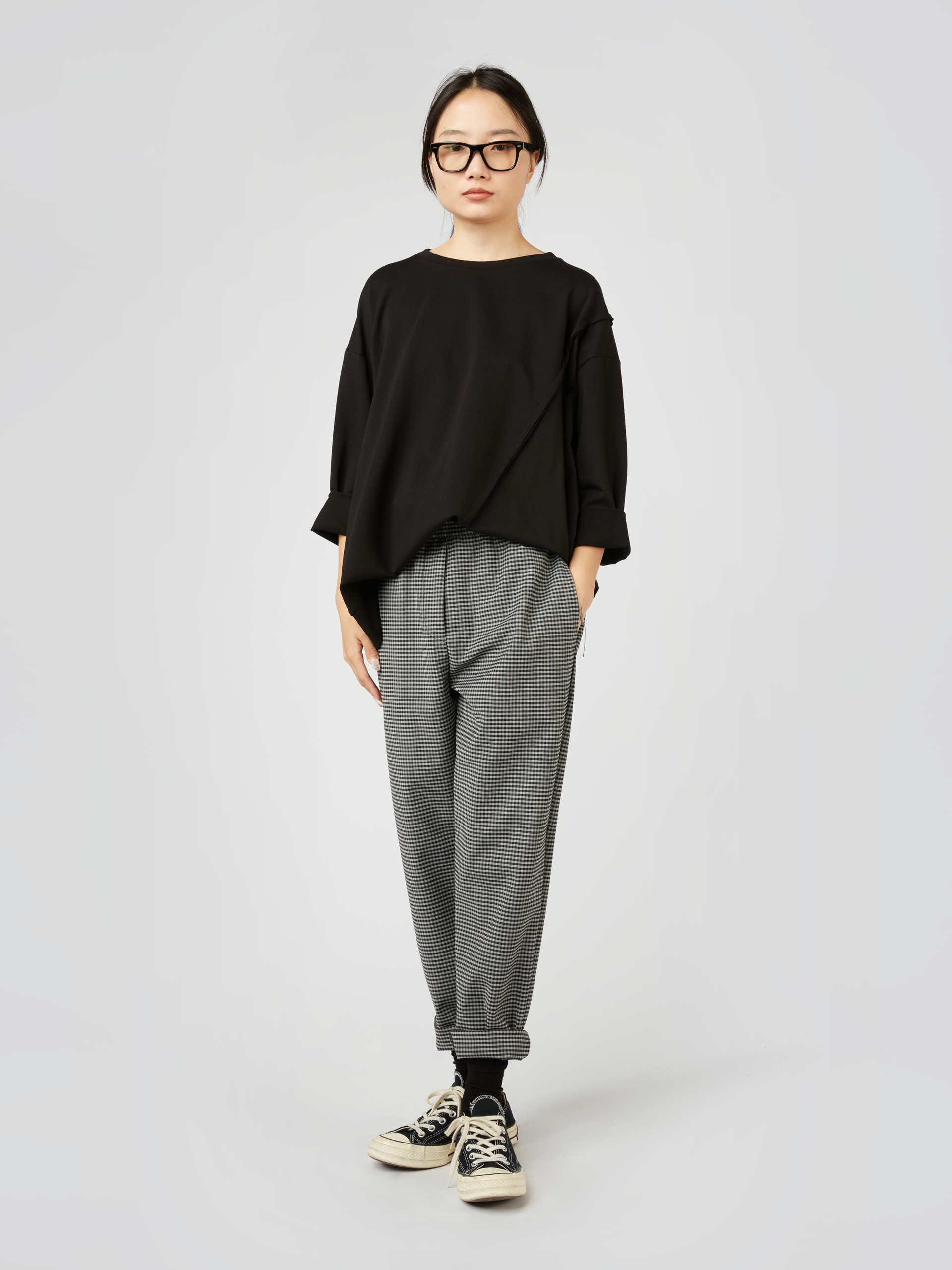 VICHY WOOL BLEND PANTS