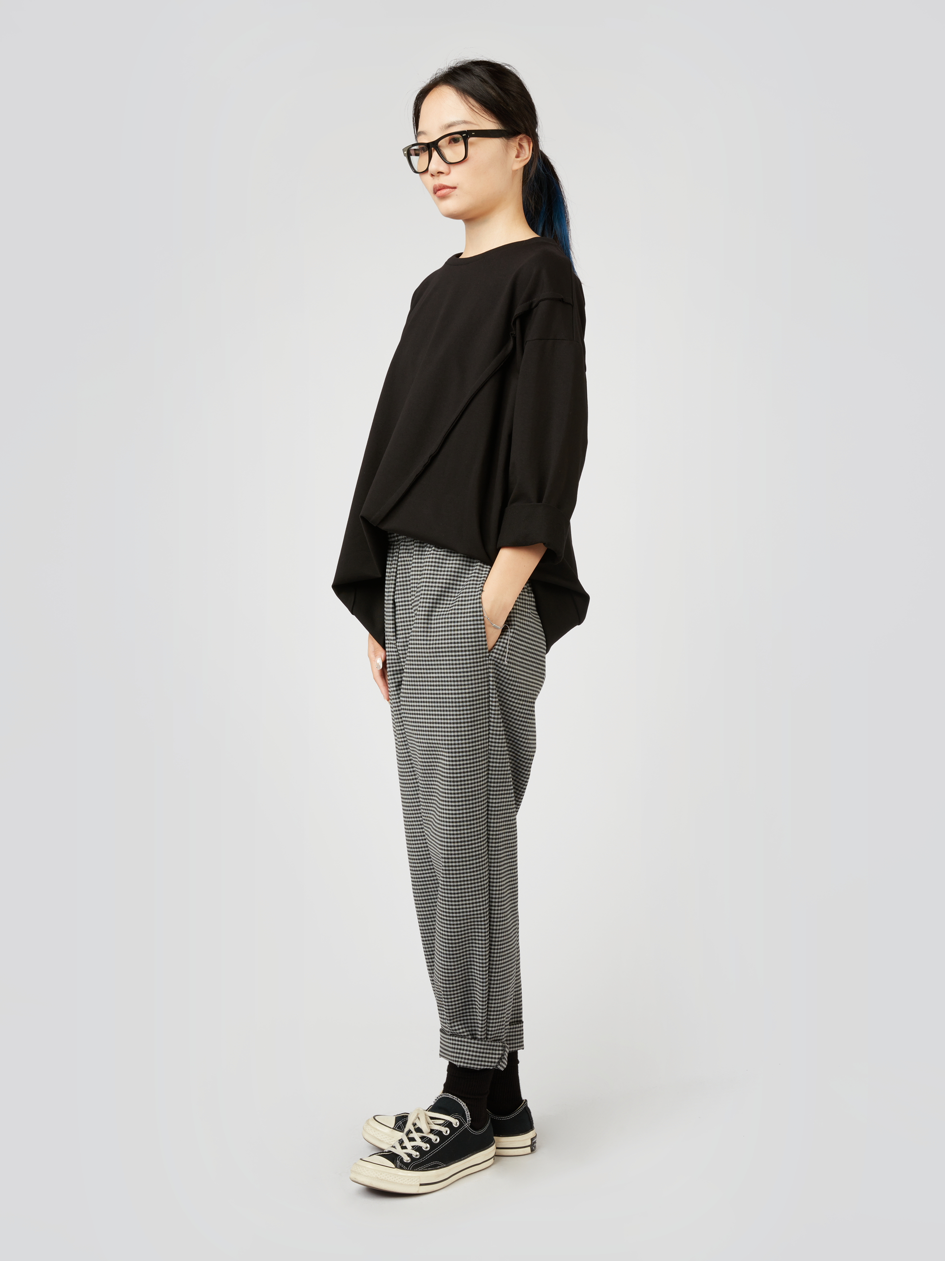 VICHY WOOL BLEND PANTS