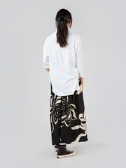 B/W PATTERN CULOTTE TROUSERS