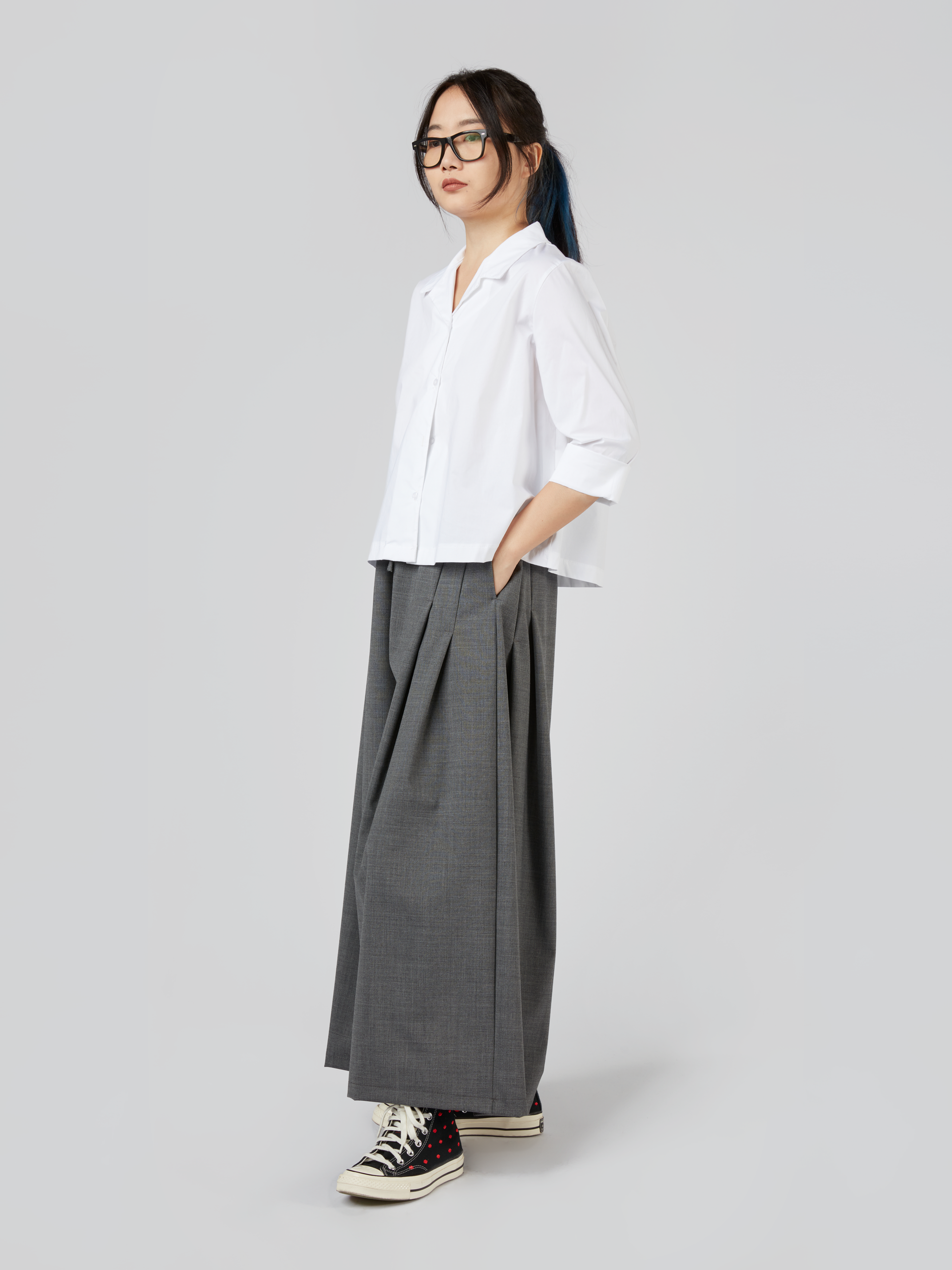 WOOL BLEND PALAZZO PANTS