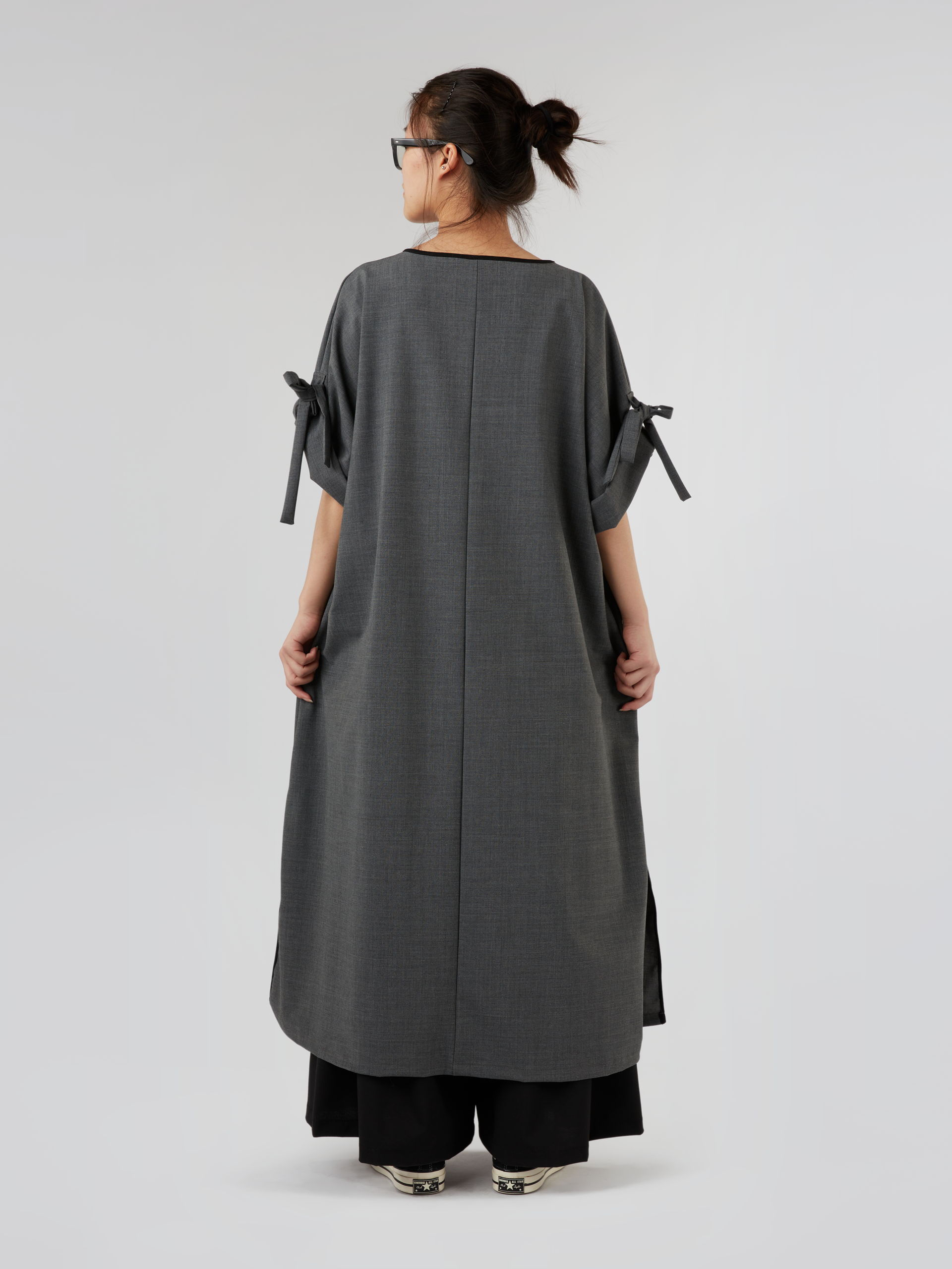 WOOL BLEND DRESS WITH SLITS