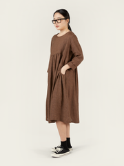 WIDE DRESS IN LINEN AND SILK BLEND