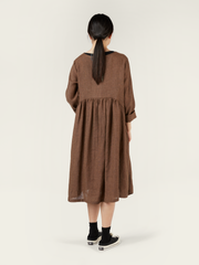 WIDE DRESS IN LINEN AND SILK BLEND