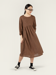 WIDE DRESS IN LINEN AND SILK BLEND