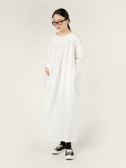 WIDE AND LONG DRESS IN POPLIN