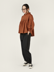 POPLIN BLOUSE WITH PUFFED SLEEVES