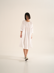 COTTON POPLIN LONG DRESS